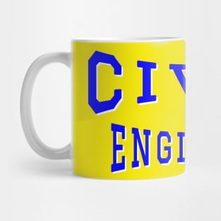 Civil Engineer in Blue Color Text Mug